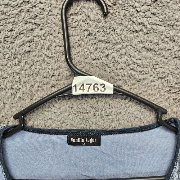 Vanilla Sugar Top Women 1x Floral Blue 3/4 Sleeve Western - Picture 8 of 8